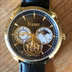 Stauer Men's 1777 Automatic Watch Black face/band